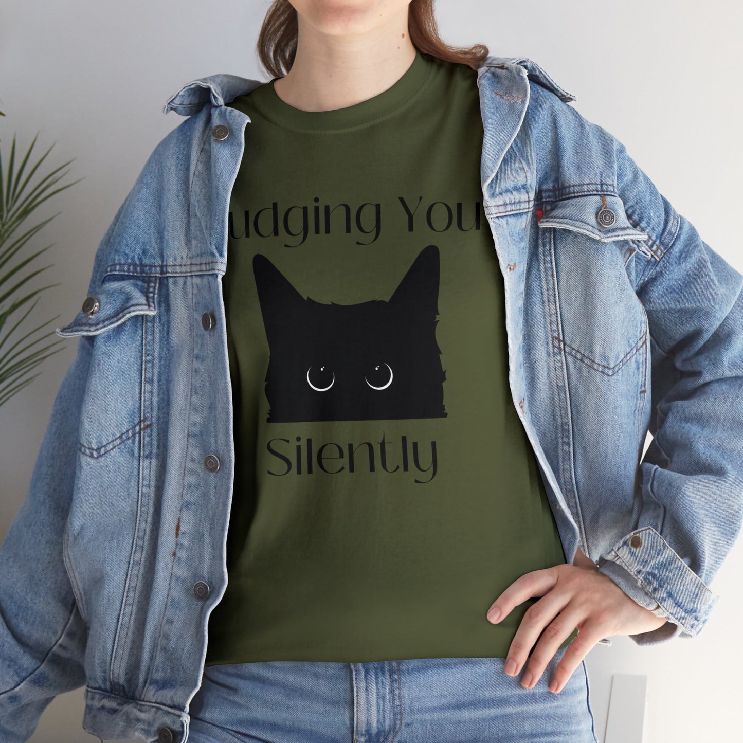 Judging You Silently Cat Unisex Heavy Cotton Tee