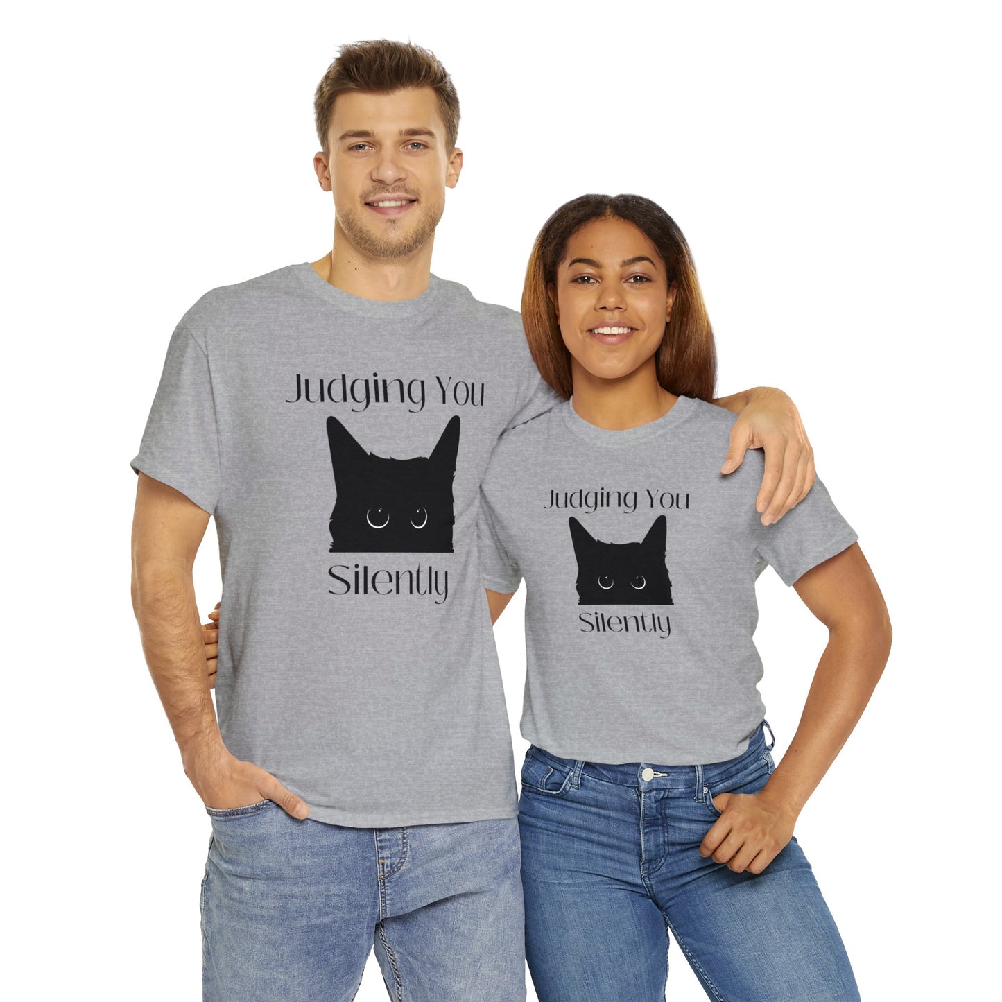 Judging You Silently Cat Unisex Heavy Cotton Tee