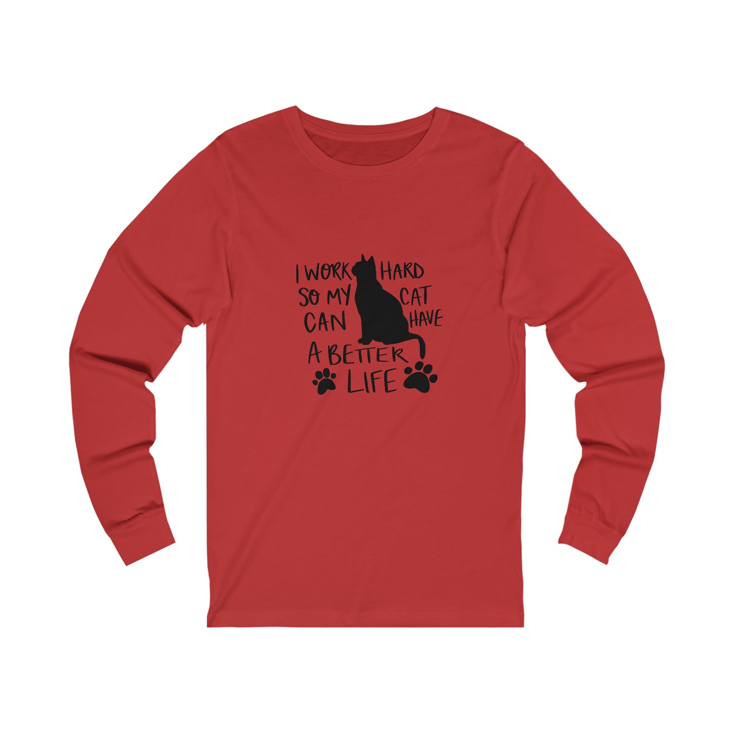 Unisex Jersey Long Sleeve Cat Tee