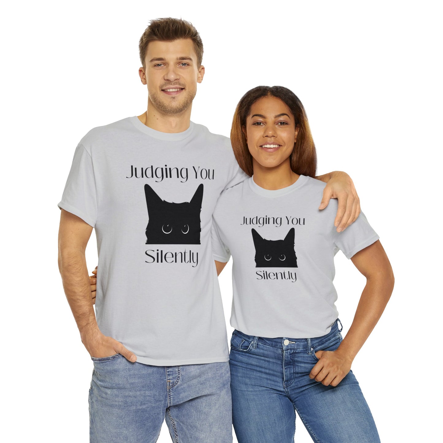 Judging You Silently Cat Unisex Heavy Cotton Tee