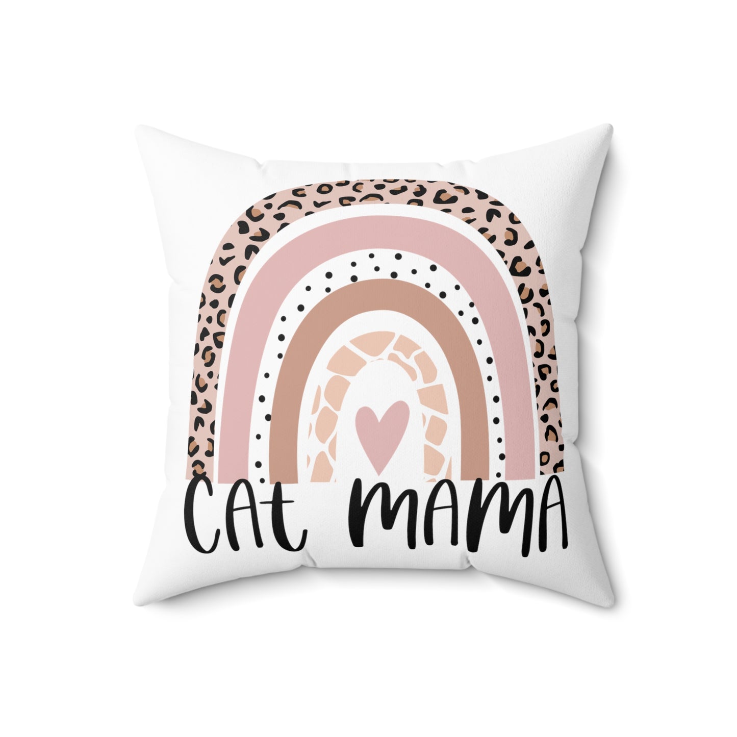 Cat Mama Spun Polyester Square Pillow