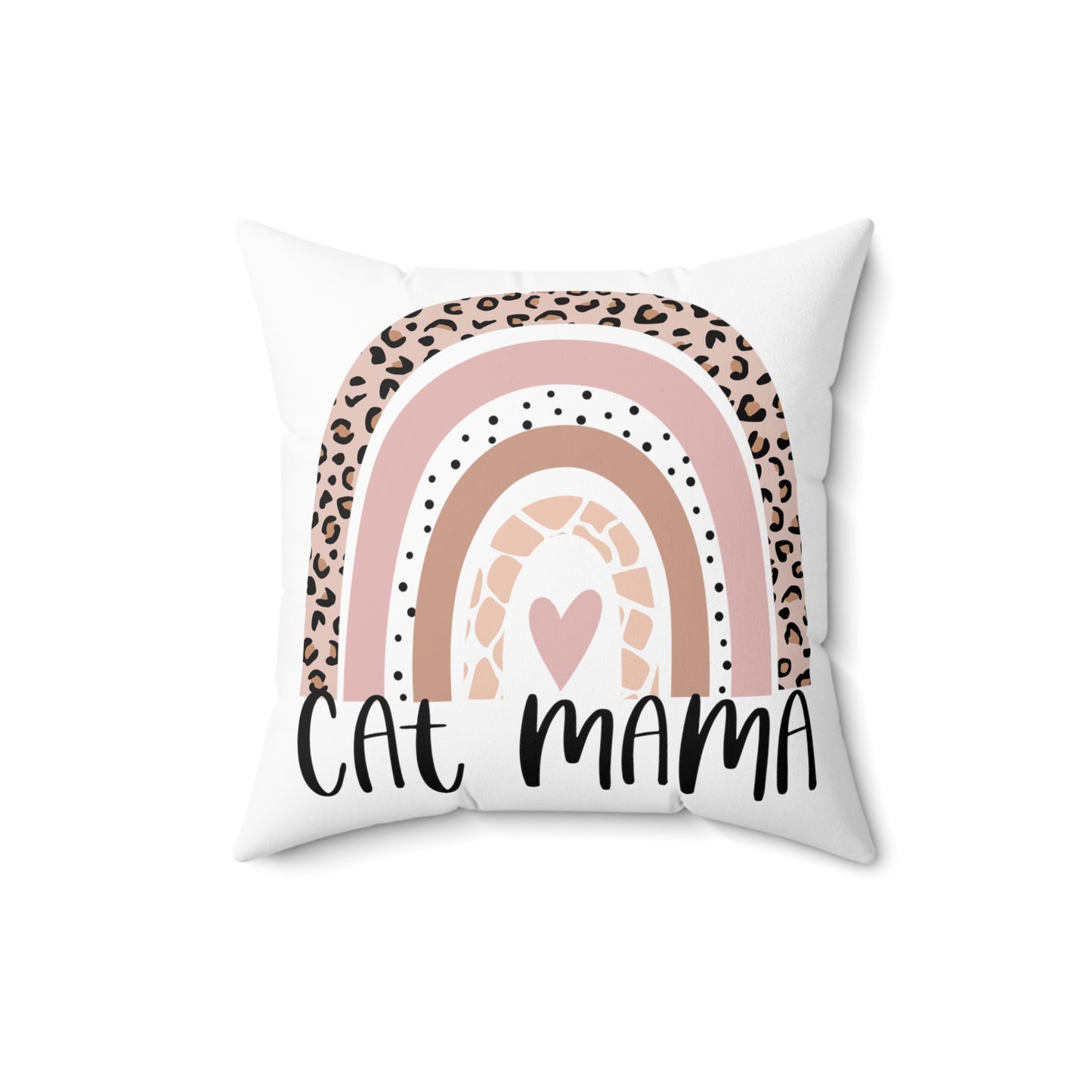 Cat Mama Spun Polyester Square Pillow