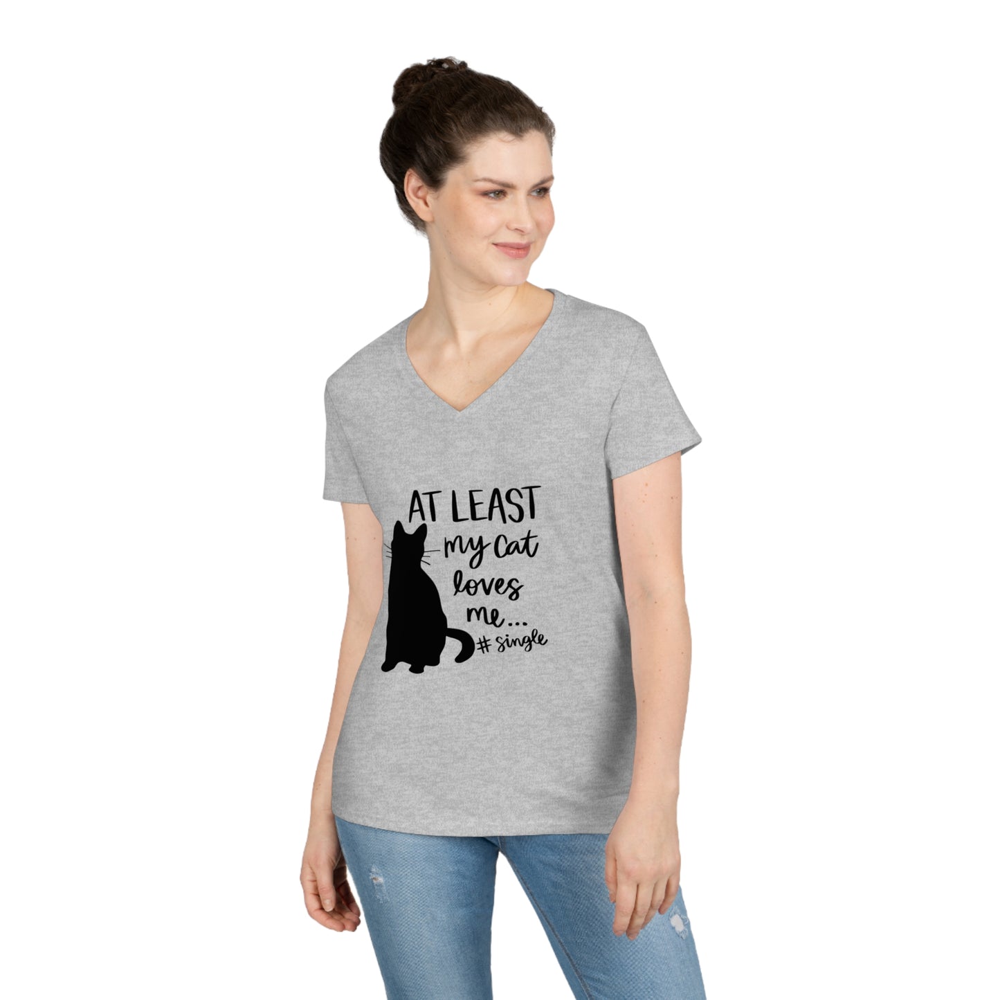 Ladies' V-Neck Cat T-Shirt