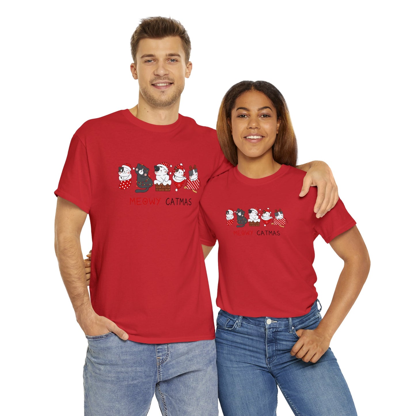 Meowy Catmas Unisex Heavy Cotton Tee