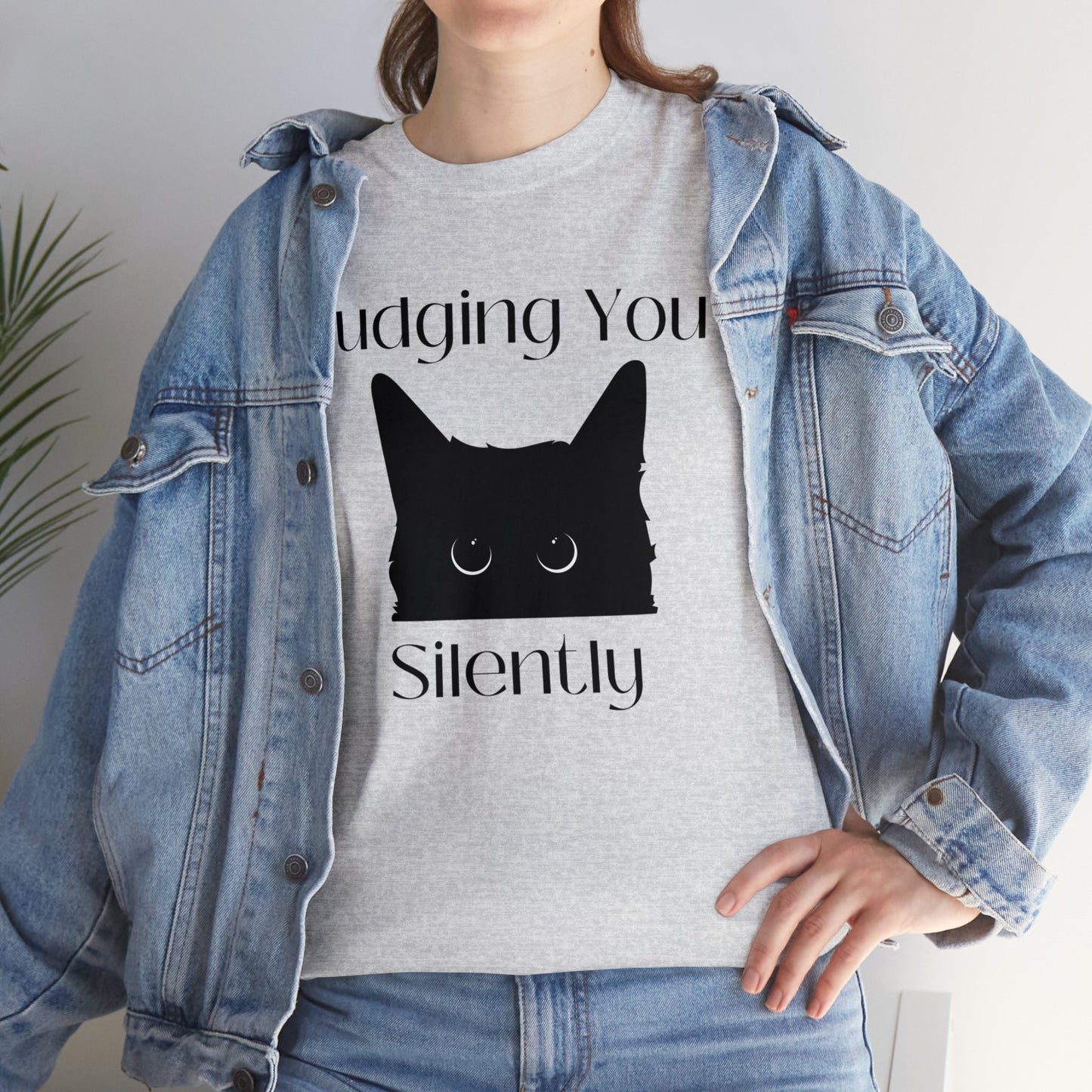 Judging You Silently Cat Unisex Heavy Cotton Tee