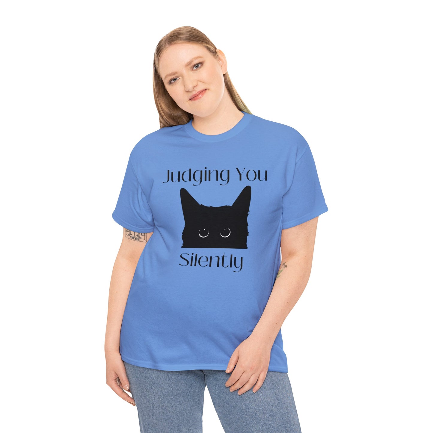 Judging You Silently Cat Unisex Heavy Cotton Tee