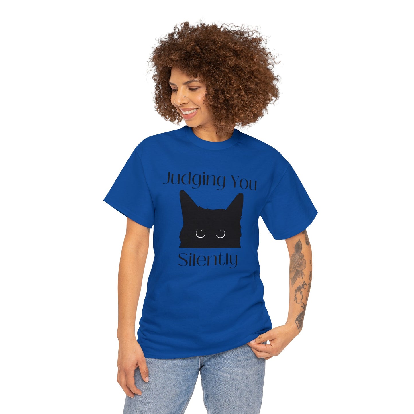 Judging You Silently Cat Unisex Heavy Cotton Tee