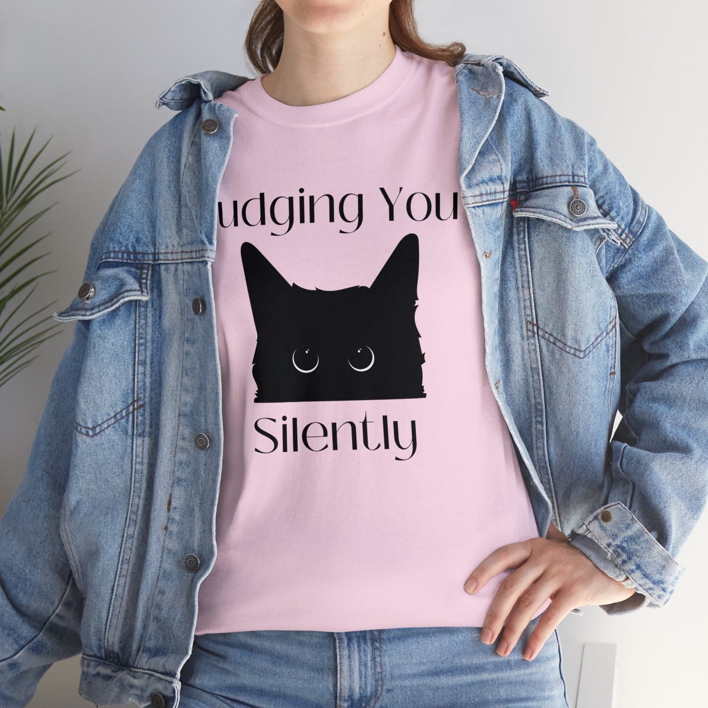 Judging You Silently Cat Unisex Heavy Cotton Tee