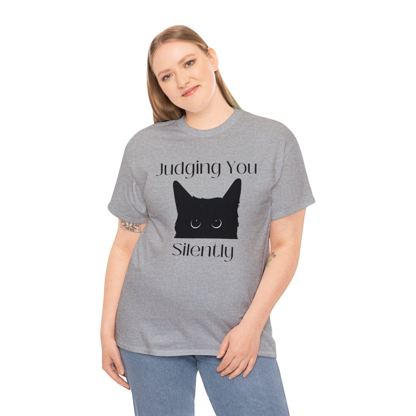 Judging You Silently Cat Unisex Heavy Cotton Tee