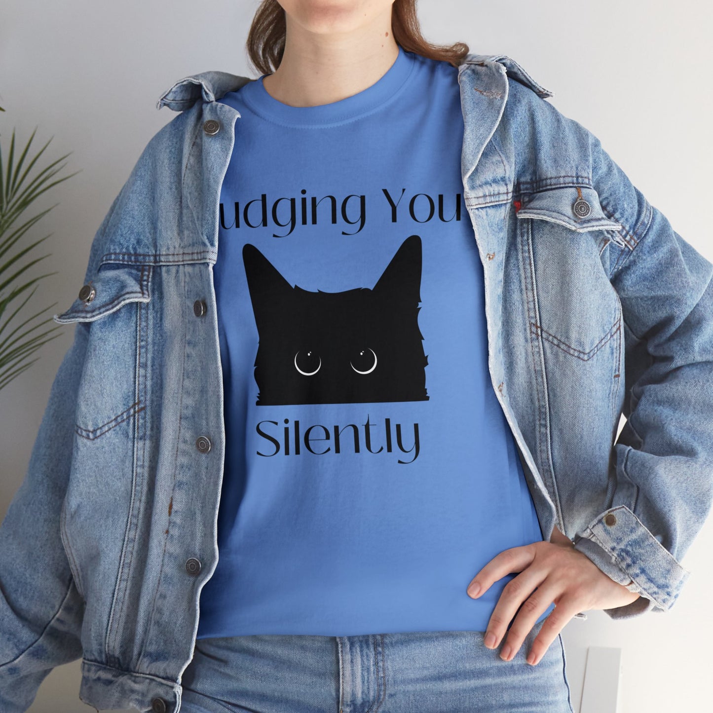 Judging You Silently Cat Unisex Heavy Cotton Tee