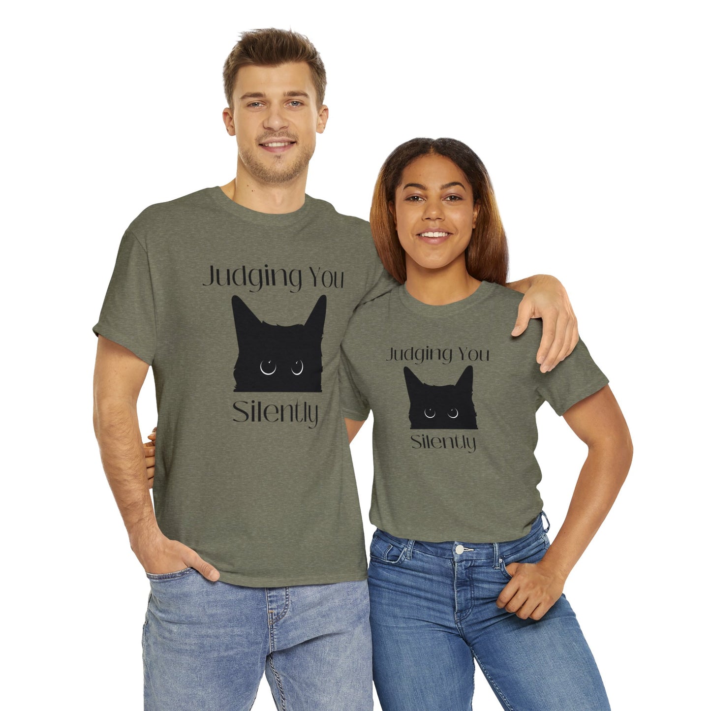 Judging You Silently Cat Unisex Heavy Cotton Tee