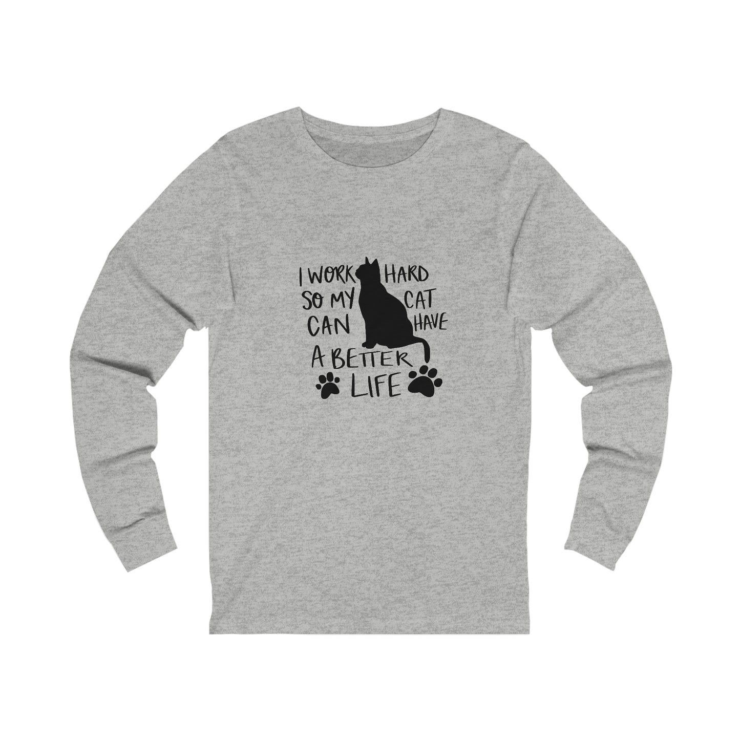 Unisex Jersey Long Sleeve Cat Tee