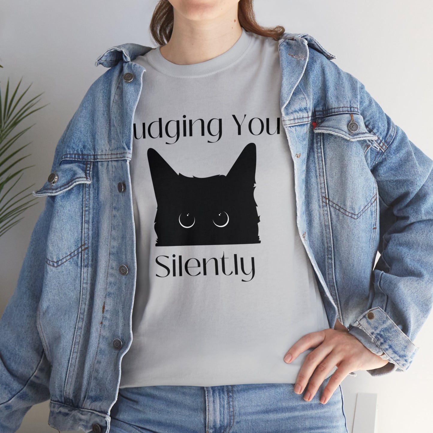 Judging You Silently Cat Unisex Heavy Cotton Tee