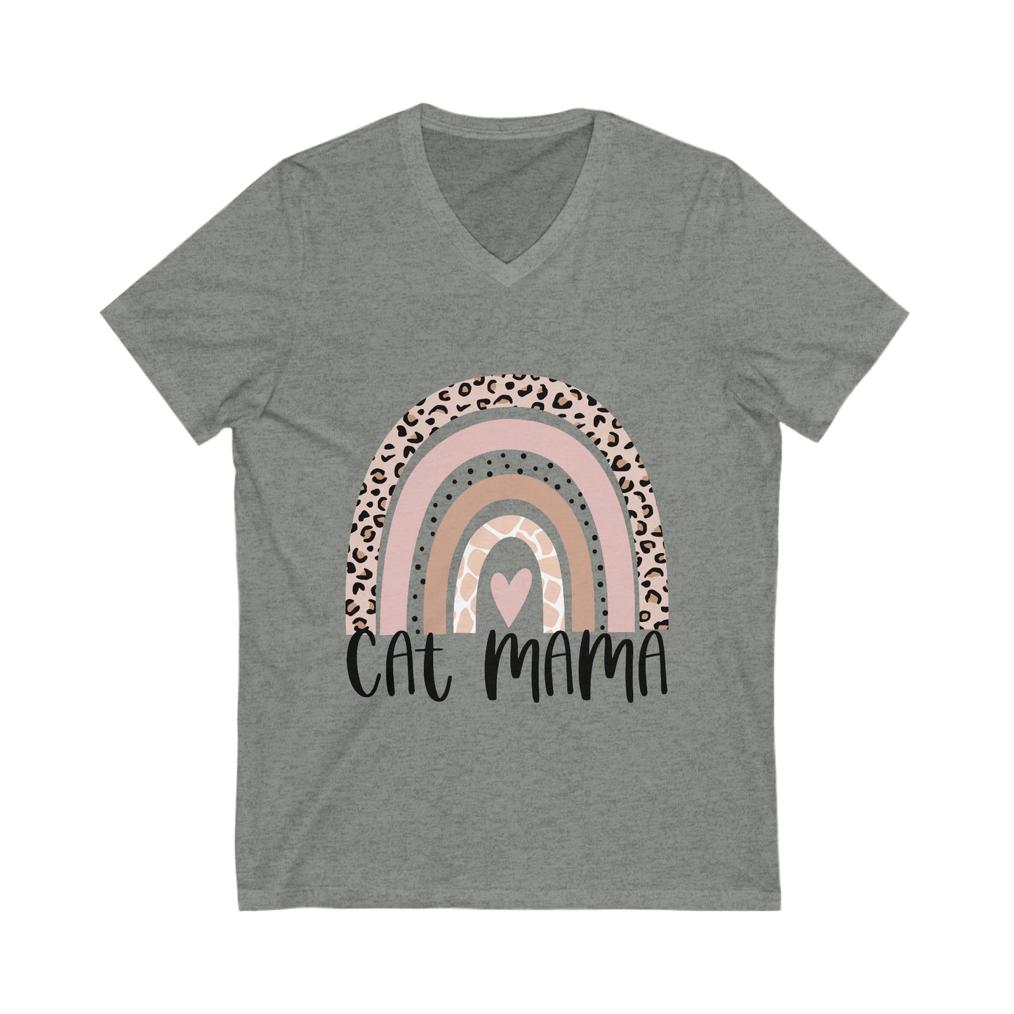 Cat Mama Unisex Short Sleeve V-Neck Tee