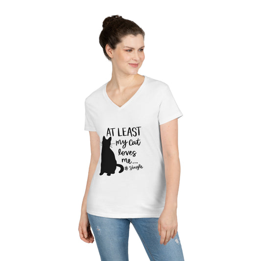 Ladies' V-Neck Cat T-Shirt