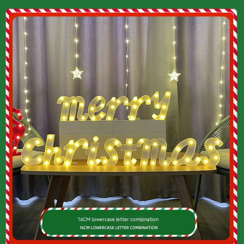 Color Printing Led Merry Christmas Letter Lights