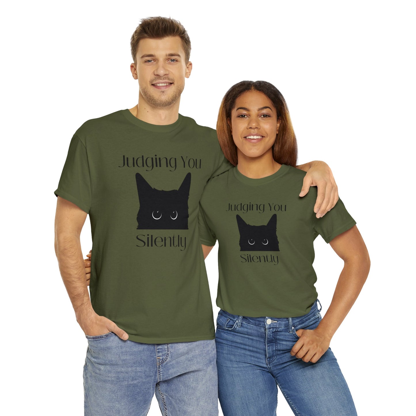 Judging You Silently Cat Unisex Heavy Cotton Tee