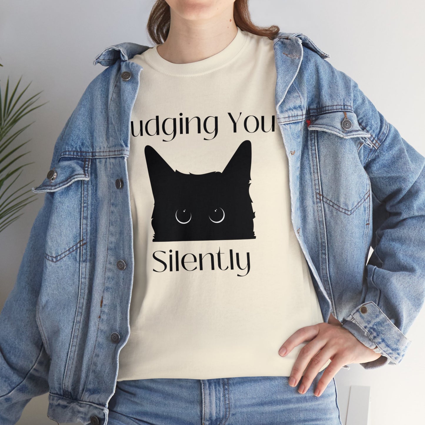 Judging You Silently Cat Unisex Heavy Cotton Tee