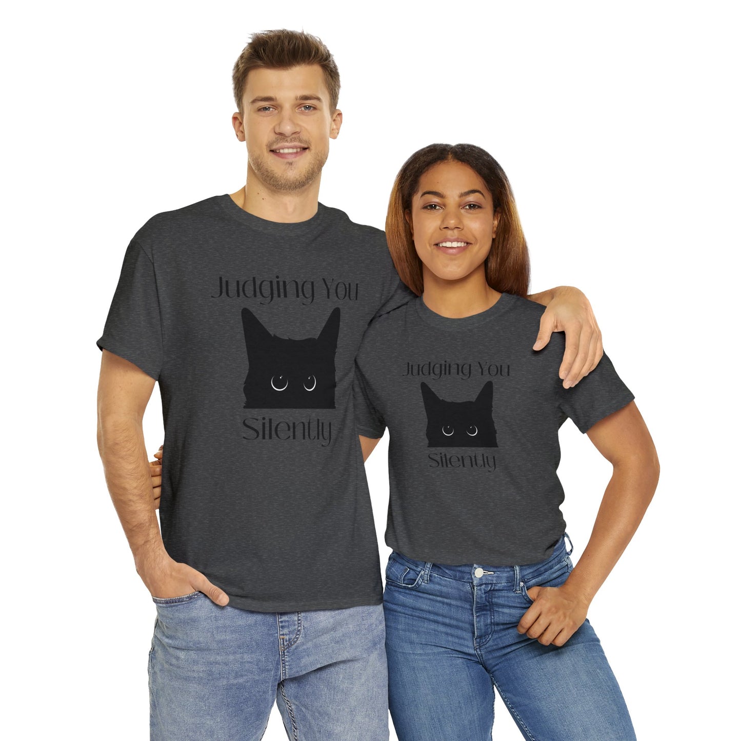 Judging You Silently Cat Unisex Heavy Cotton Tee