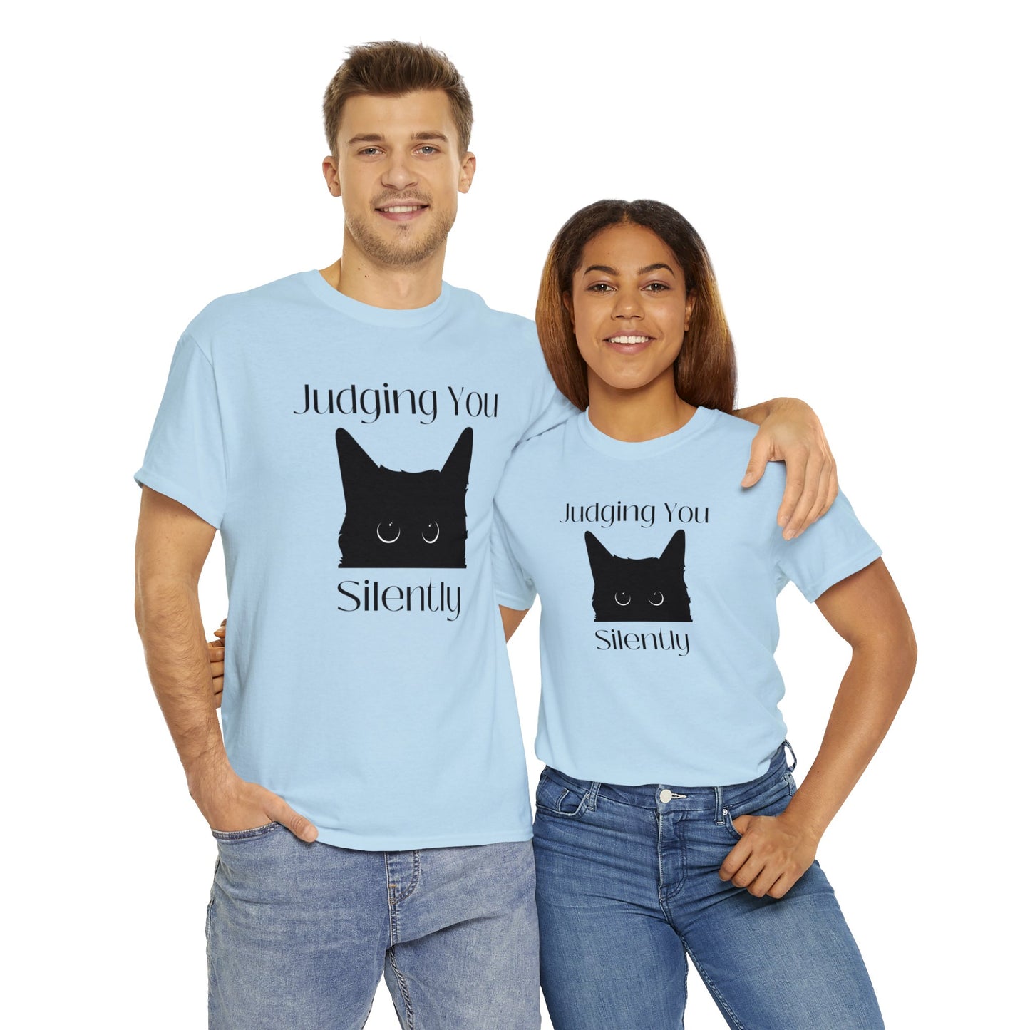 Judging You Silently Cat Unisex Heavy Cotton Tee