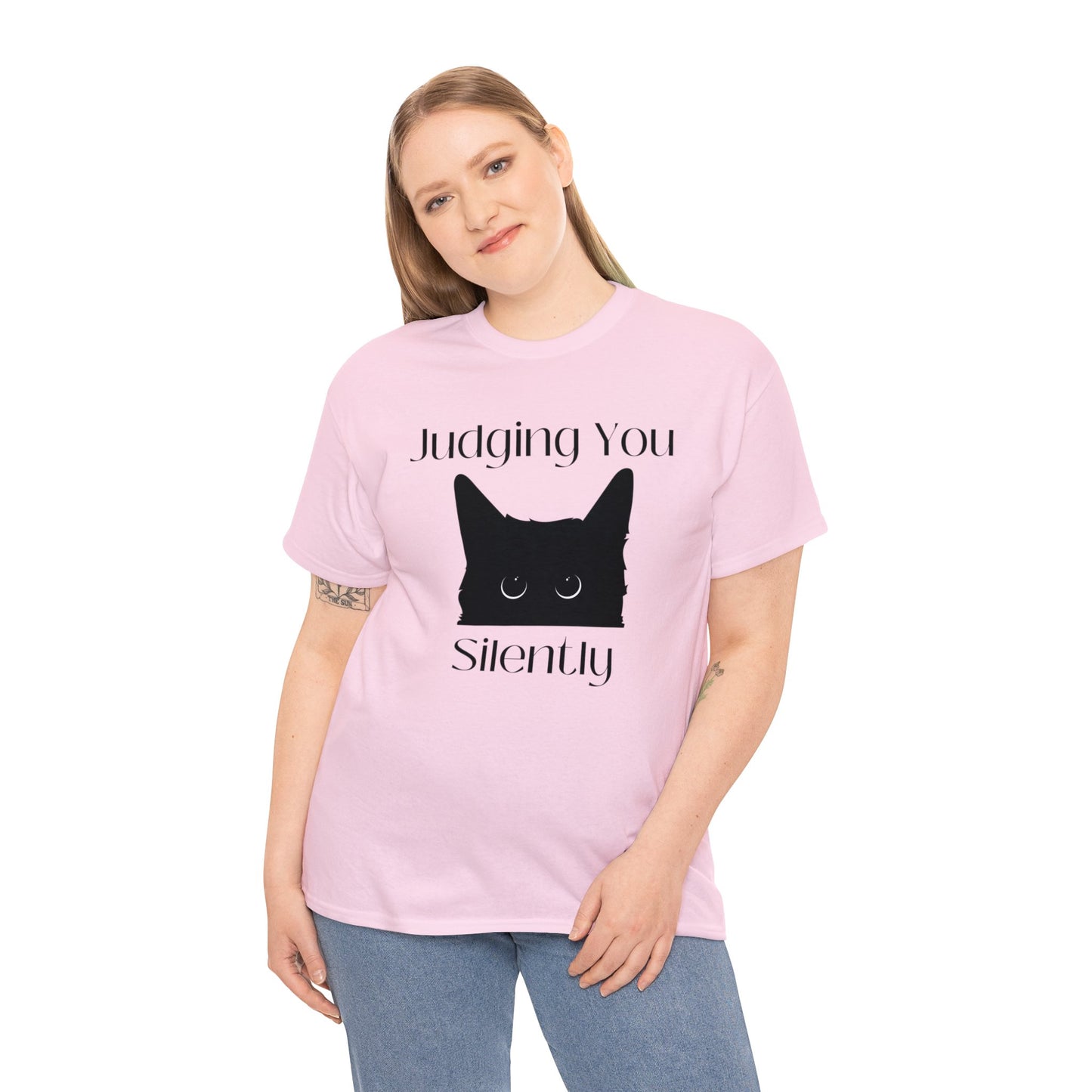 Judging You Silently Cat Unisex Heavy Cotton Tee