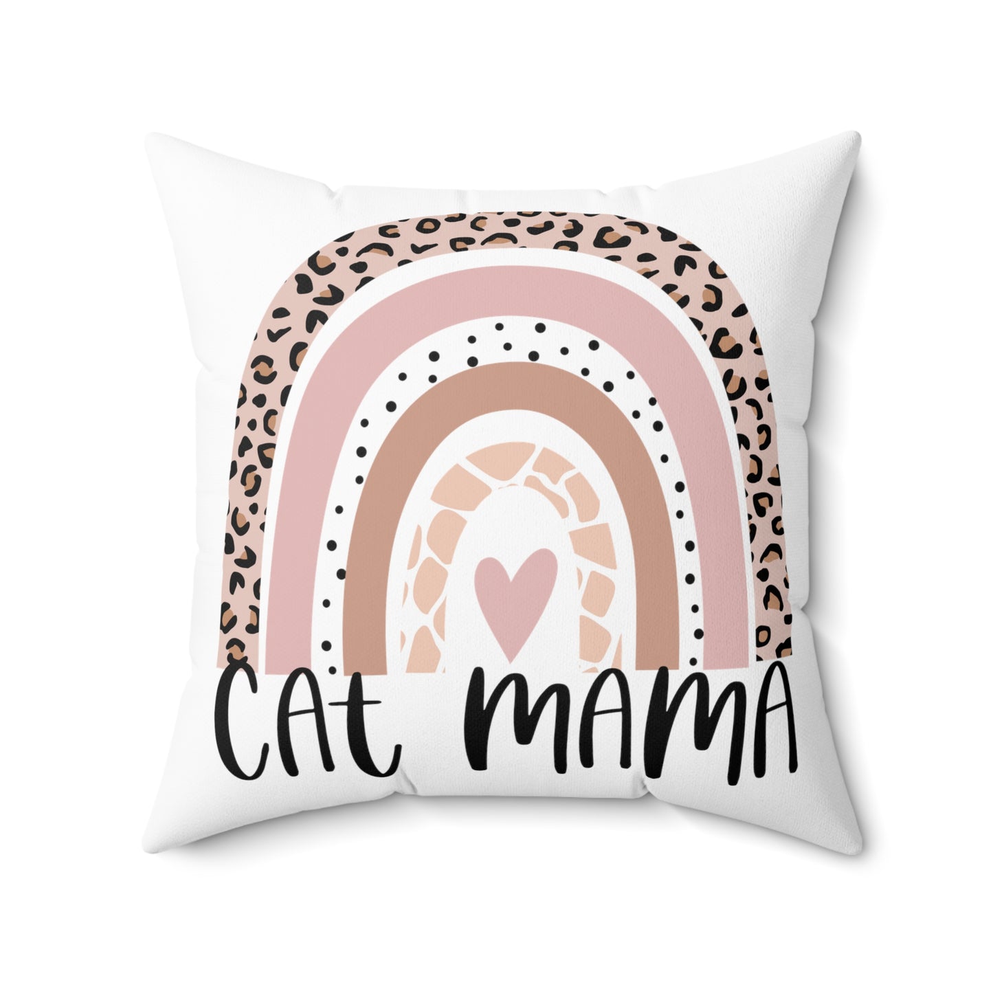 Cat Mama Spun Polyester Square Pillow