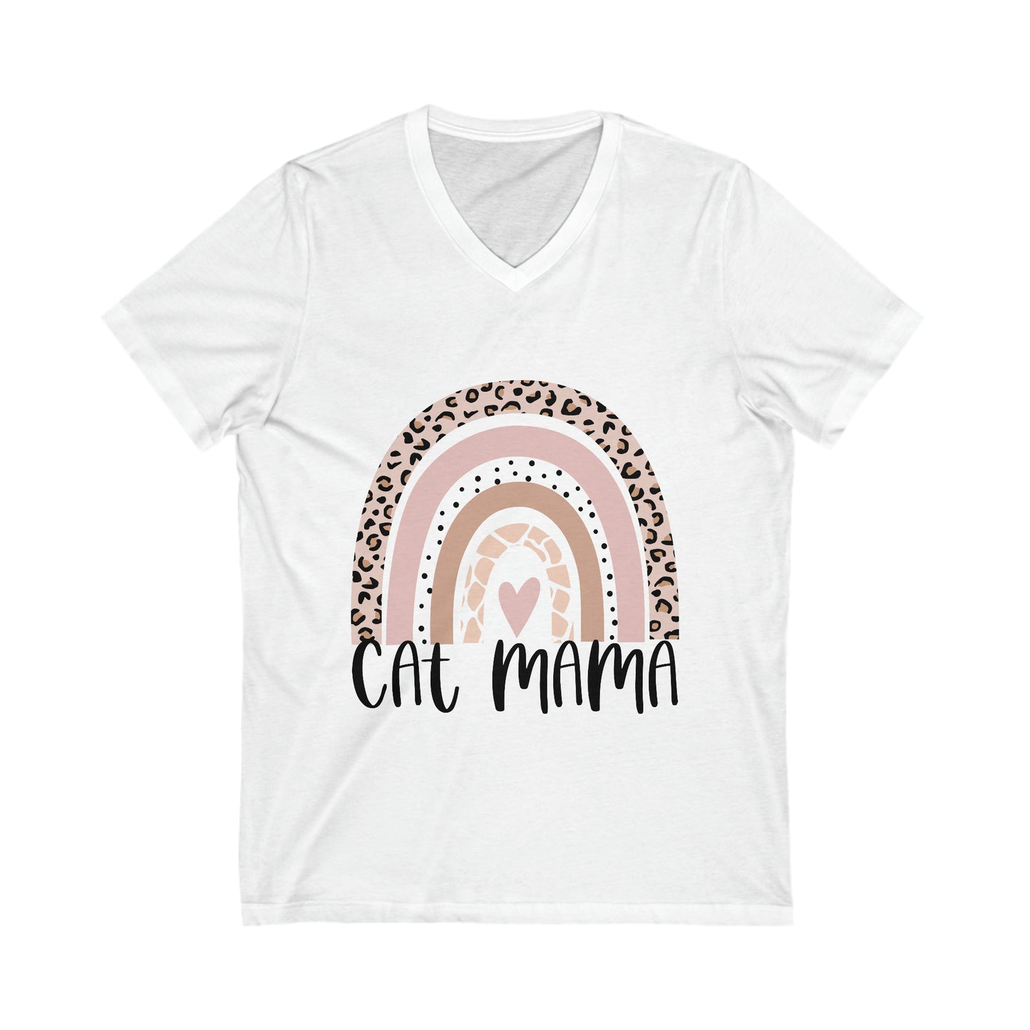 Cat Mama Unisex Short Sleeve V-Neck Tee