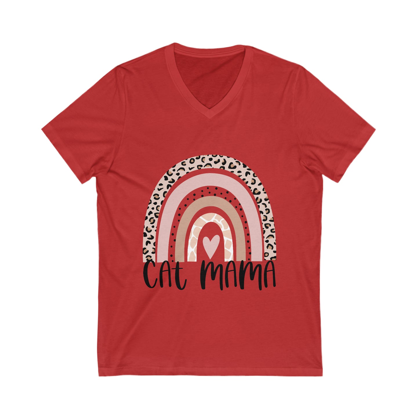 Cat Mama Unisex Short Sleeve V-Neck Tee