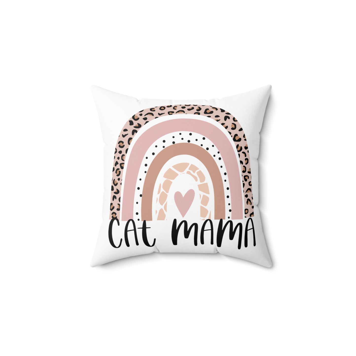 Cat Mama Spun Polyester Square Pillow