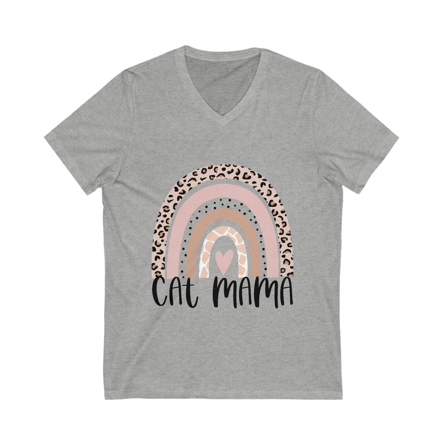 Cat Mama Unisex Short Sleeve V-Neck Tee