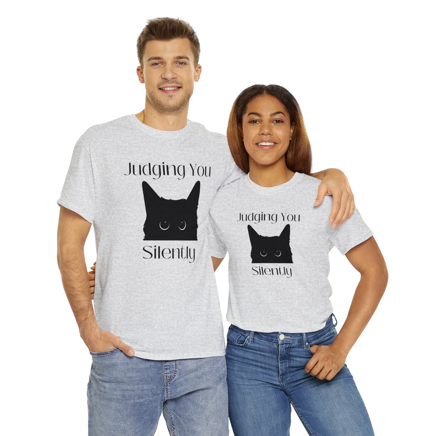 Judging You Silently Cat Unisex Heavy Cotton Tee