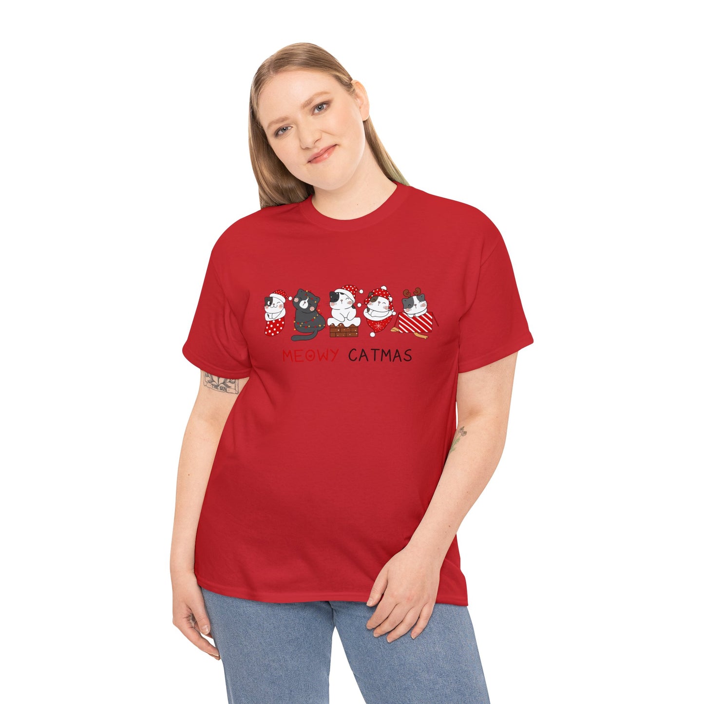 Meowy Catmas Unisex Heavy Cotton Tee