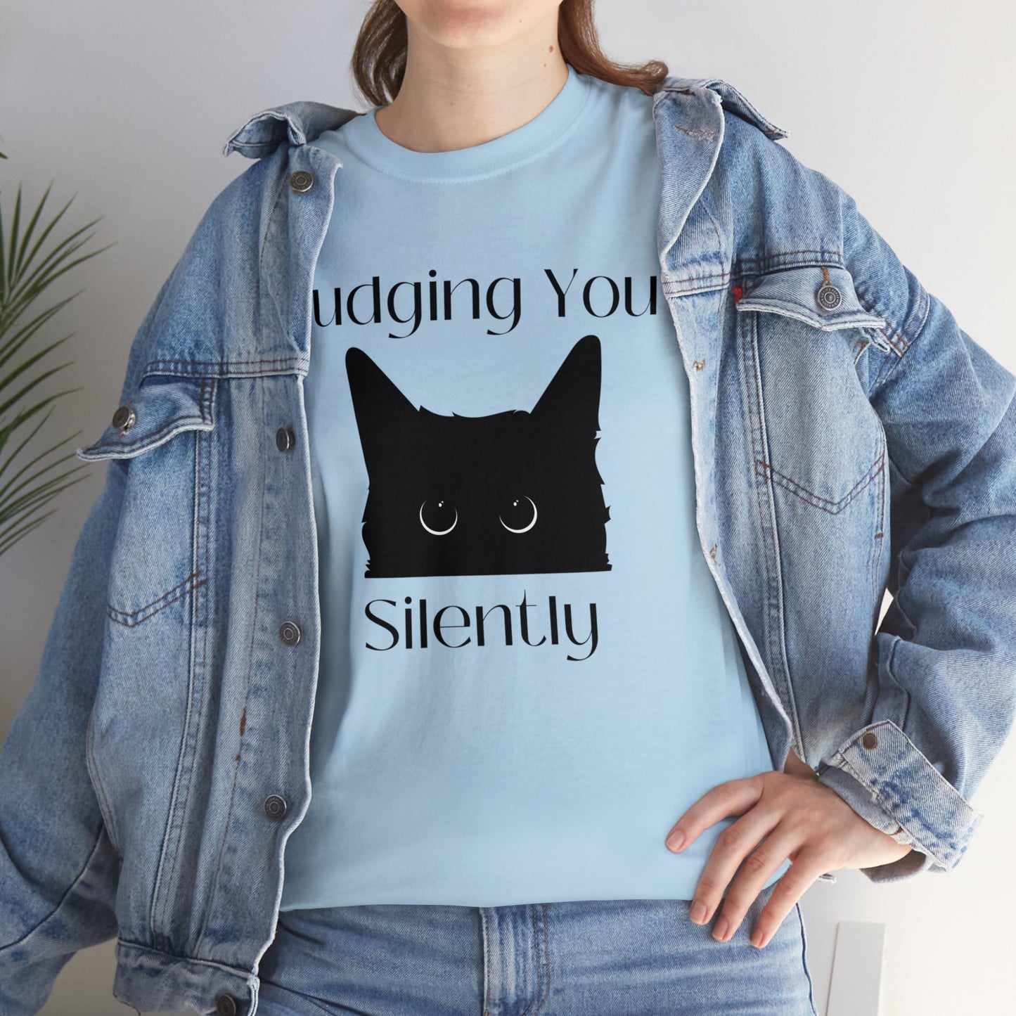 Judging You Silently Cat Unisex Heavy Cotton Tee