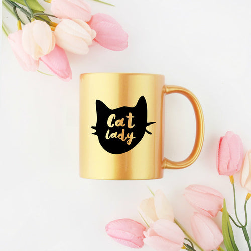 Cat Gold & Silver Mug