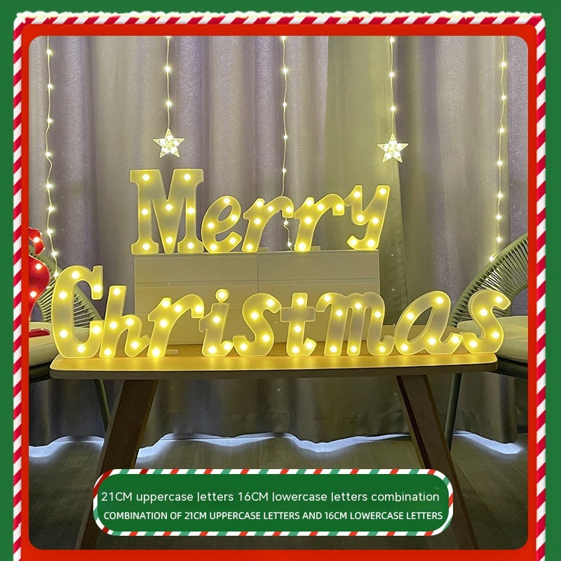 Color Printing Led Merry Christmas Letter Lights