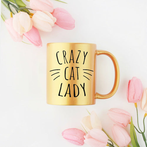 Crazy Cat Lady Gold & Silver Mug