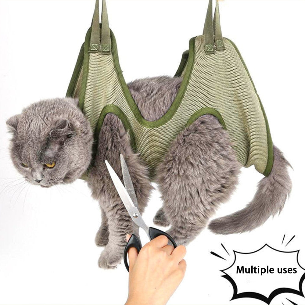 Cat Grooming Restraint Bag Pet Hammock Hanging Pet Supplies Set